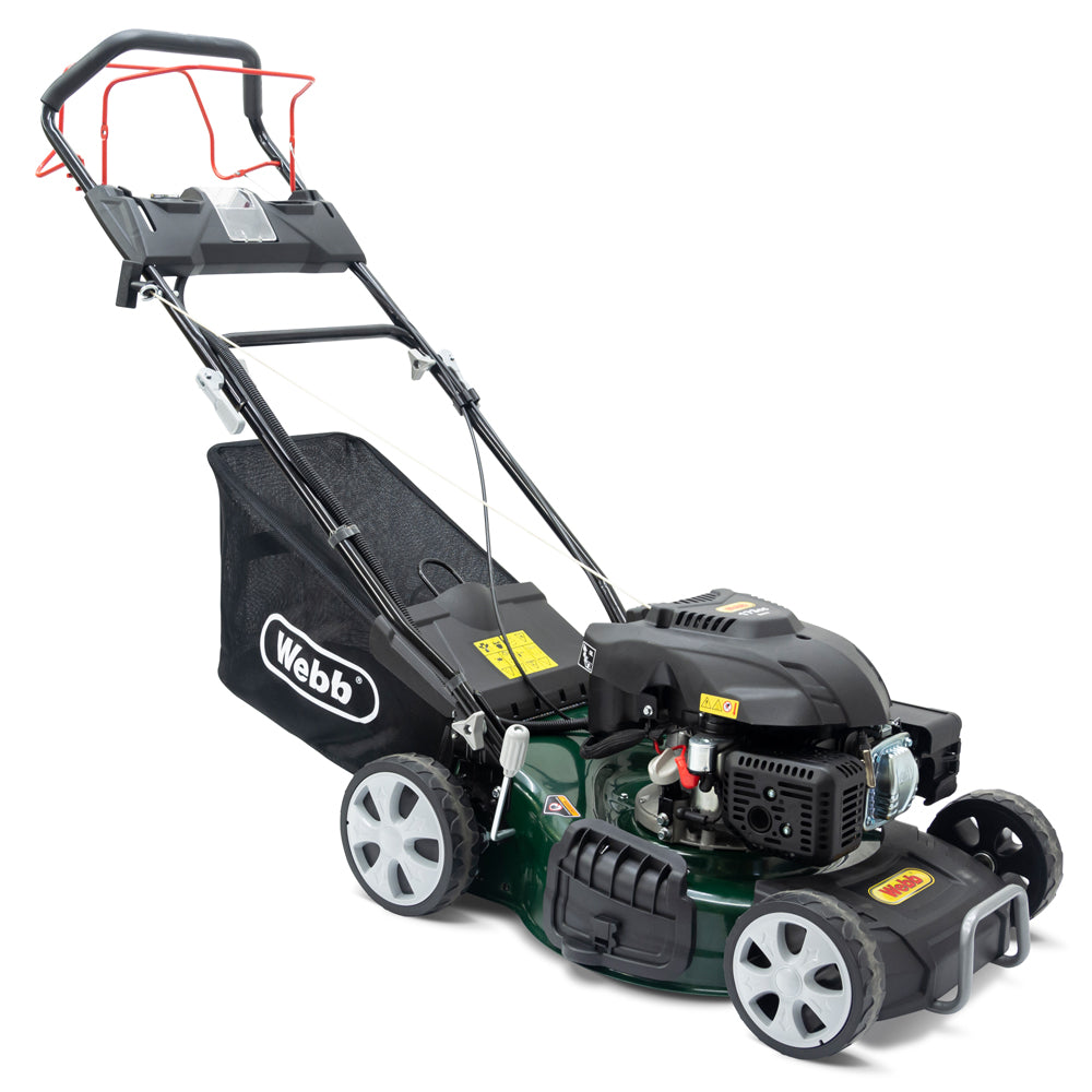 Webb WER460ES Classic 46cm (18") 4-in-1 Self-Propelled Electric Start Petrol Lawn Mower