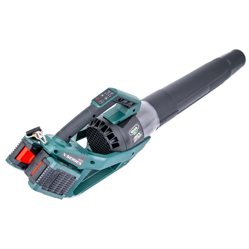 Webb Eco WEV20X2ABB4X X-Series 40V (20V+20V) Cordless Leaf Blower (with 2 x 4Ah Batteries & Twin USB Charger)