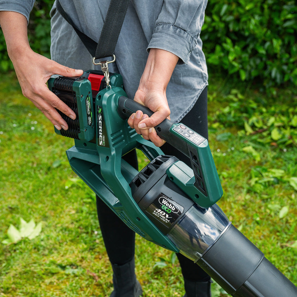 Webb Eco WEV20X2ABB4X X-Series 40V (20V+20V) Cordless Leaf Blower (with 2 x 4Ah Batteries & Twin USB Charger)