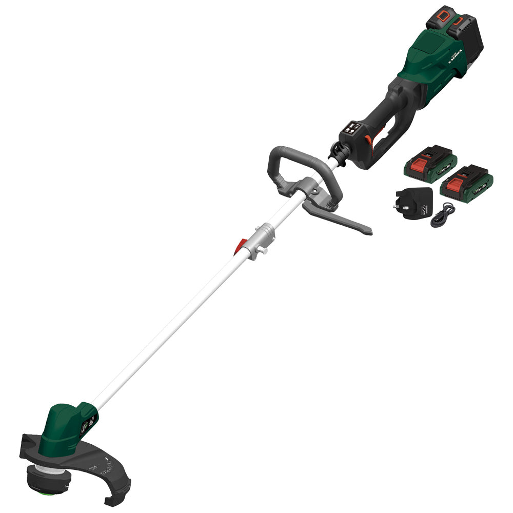 Webb Eco WEV20X2BCB4X X-Series 40V (20V+20V) Cordless Line Trimmer / Brush Cutter (with 2 x 4Ah Batteries & Twin USB Charger)