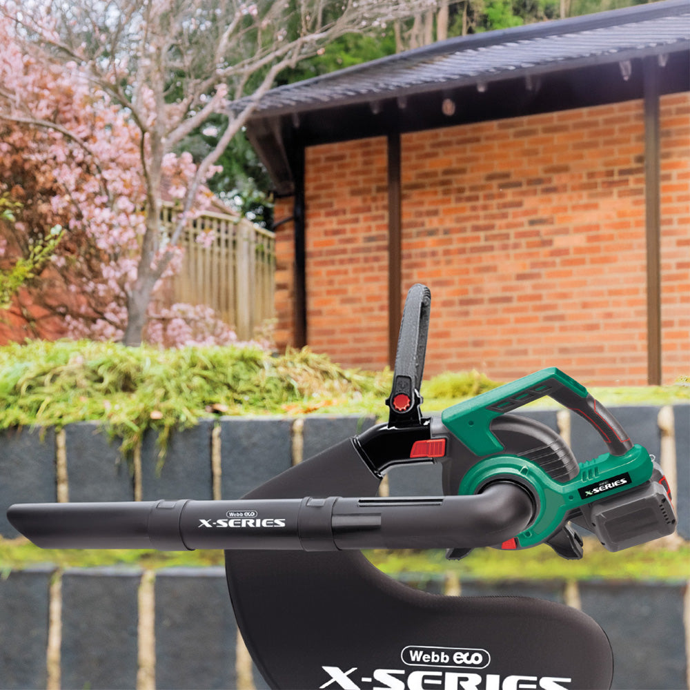 Webb Eco WEV20X2BV4X X-Series 40V (20V+20V) Cordless Blower Vacuum (with 2 x 4Ah Batteries & Twin USB Charger)