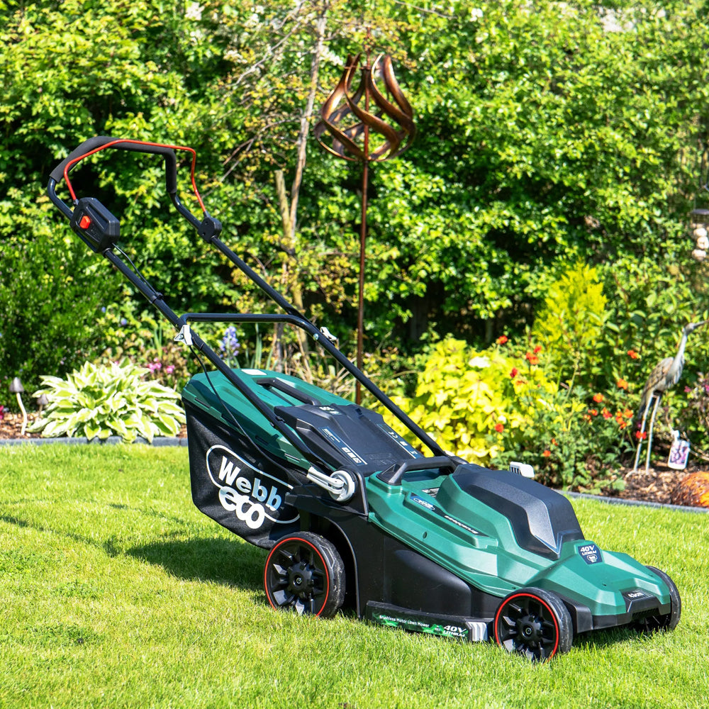 Webb Eco WEV20X2LM43B4X 40V (20V+20V) Push Cordless Lawn Mower (with 2 x 4Ah Batteries & Twin Charger)