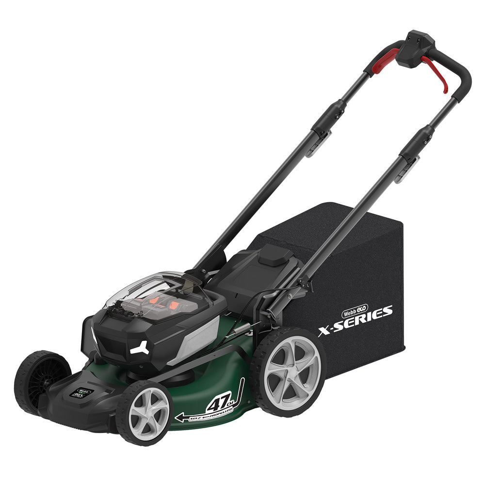 Webb Eco WEV20X2LM47SPB4X X-Series 40V (20V+20V) 4-in-1 Self-Propelled Cordless Lawn Mower (with 2 x 4Ah Batteries & USB Charger)