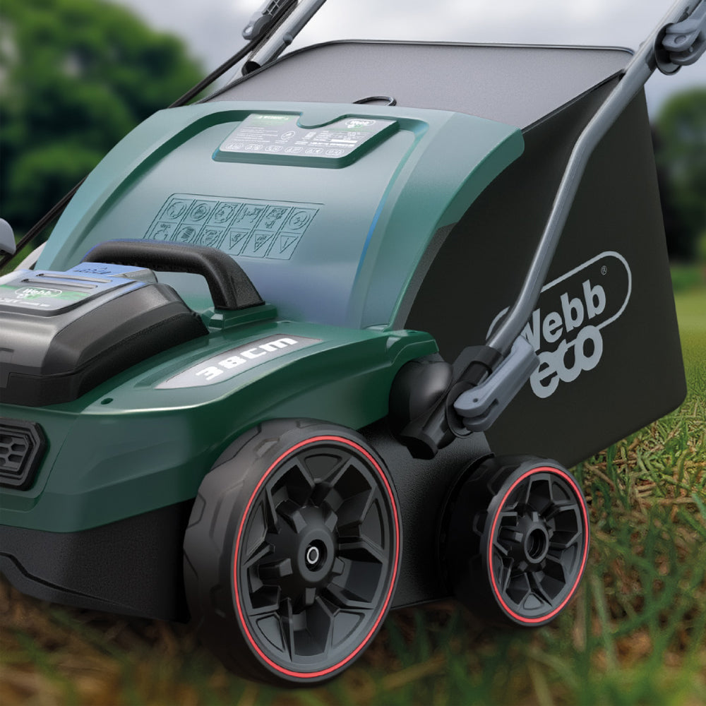 Webb Eco WEV20X2SRB4X X-Series 40V (20V+20V) Cordless Lawn Scarifier Rake (with 2 x 4Ah Batteries & Twin Charger)