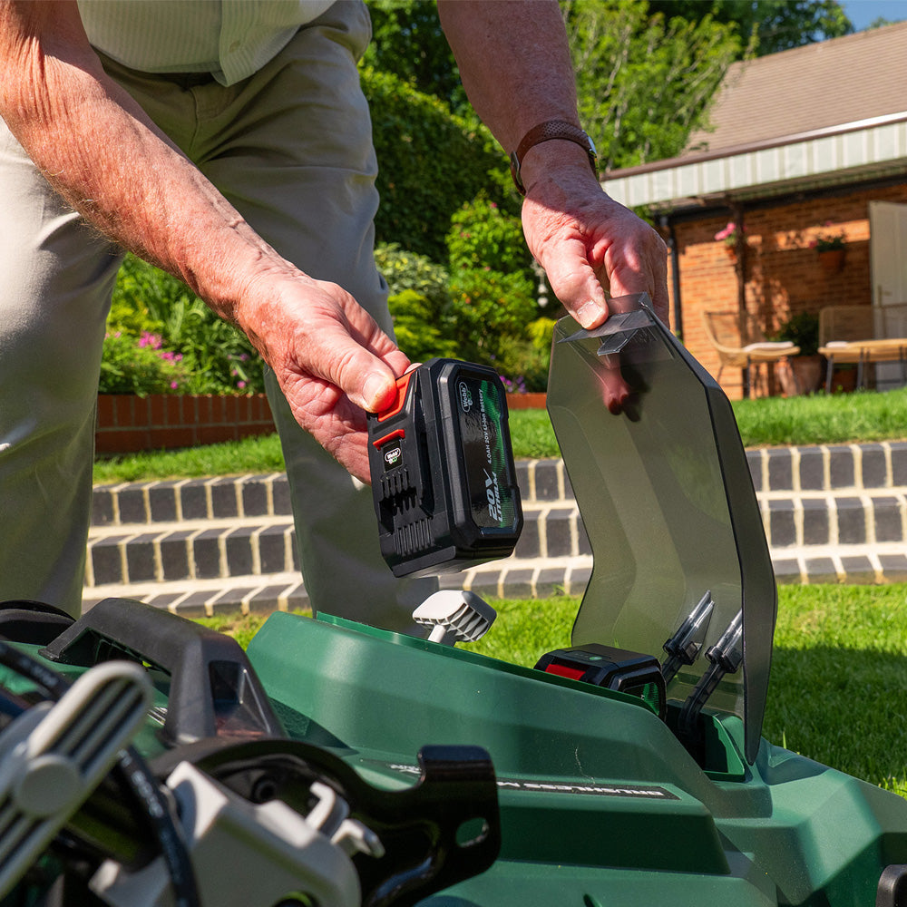 Webb Eco WEV20X2LM38RRB4 X-Series 40V (20V+20V) Push Rear Roller Cordless Lawn Mower (with 2 x 4Ah Batteries & Twin Charger)