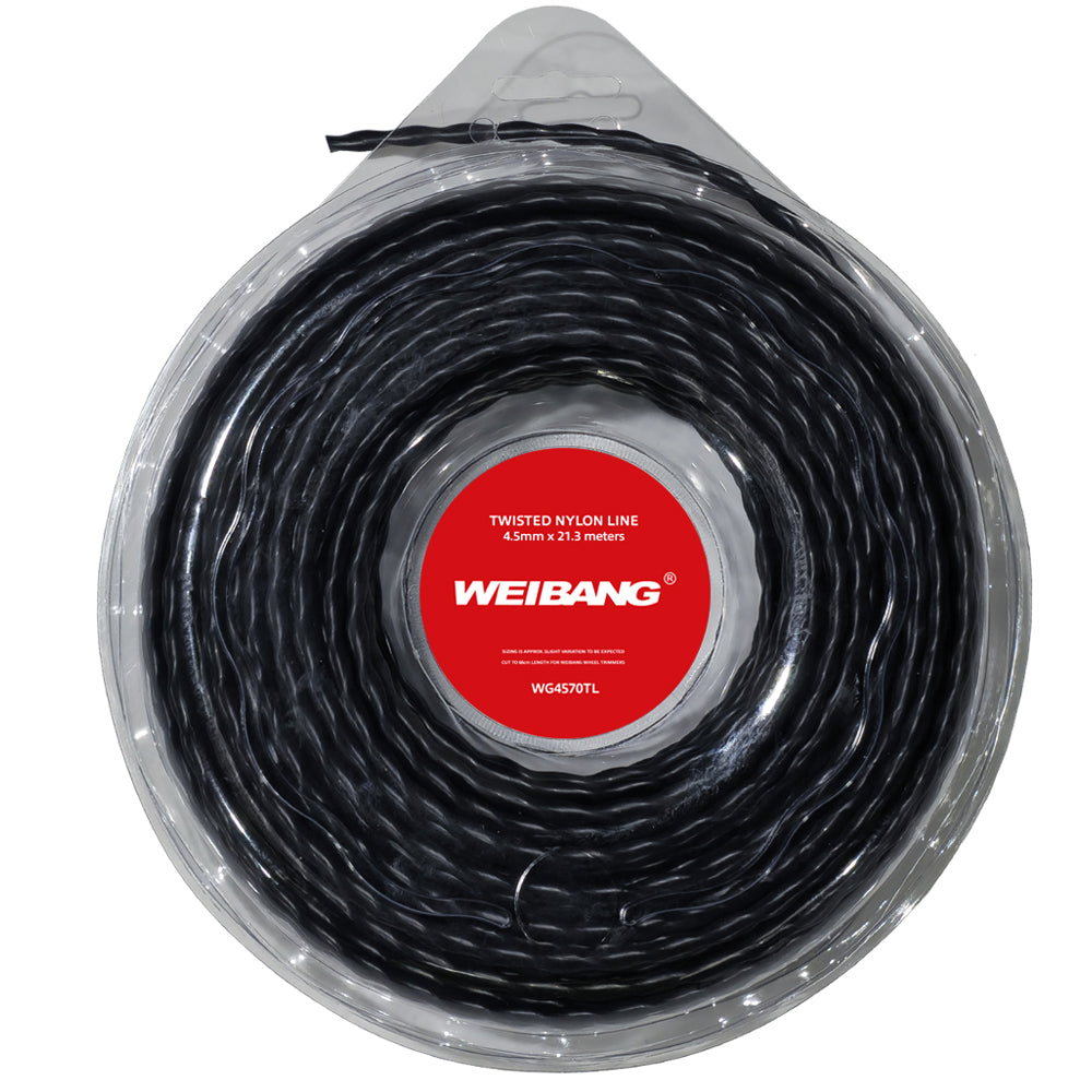 Weibang WG4570TL 4.5mm x 21.3m (70') Roll Twisted Trimmer Line for Velocity Wheeled Trimmer Mowers