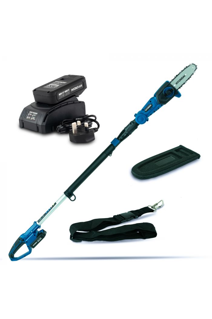 Hyundai 20V LiIon Cordless Pole Saw Pruner Long Reach Battery Powered