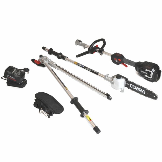 Cobra MT40VX 40V MAX+ Lithium-Ion Cordless Multi Tool Power Unit + Pole Saw & Hedge Trimmer Heads (with 4Ah Battery & Standard Charger)