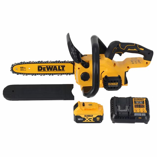DeWalt DCMCS565P1-GB 18V XR 30cm Cordless Chainsaw (with 5Ah Battery & 4A Charger)