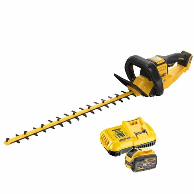 DeWalt DCMHT573X1-GB 54V XR FLEXVOLT Cordless Hedge Trimmer (with 9Ah Battery & Fast Charger)