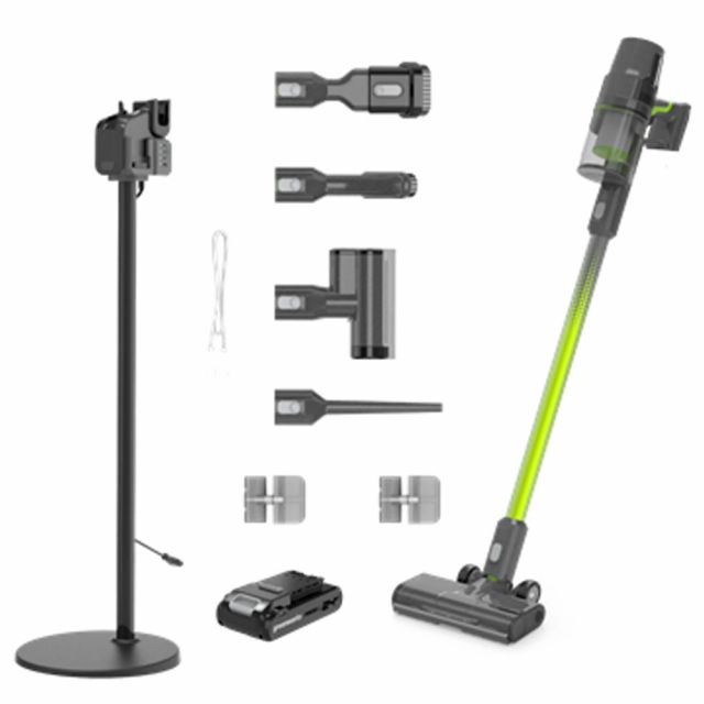 GreenWorks GD24SVK4S 24V Cordless Stick Vacuum (with 4Ah Battery & Super Stand Charger)