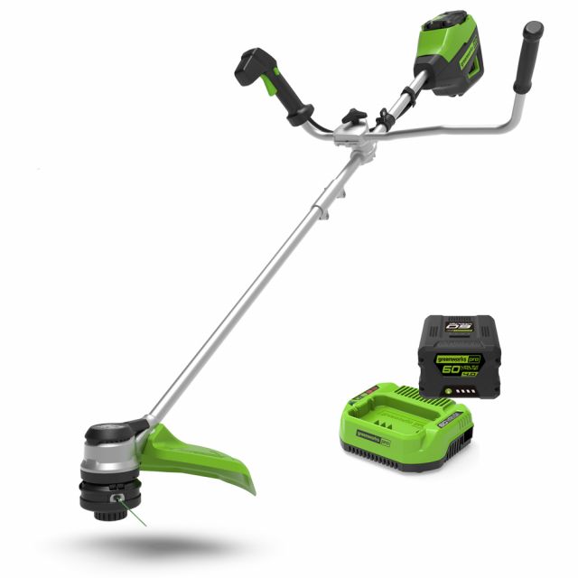 GreenWorks Pro GD60BCBK4 60V Cordless Brush Cutter (with 4Ah Battery & 2A Charger) 