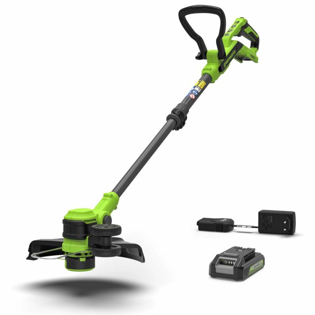 GreenWorks ST24B218-01 24V Cordless Grass Trimmer / Lawn Edger (with 2Ah Battery & Charger)