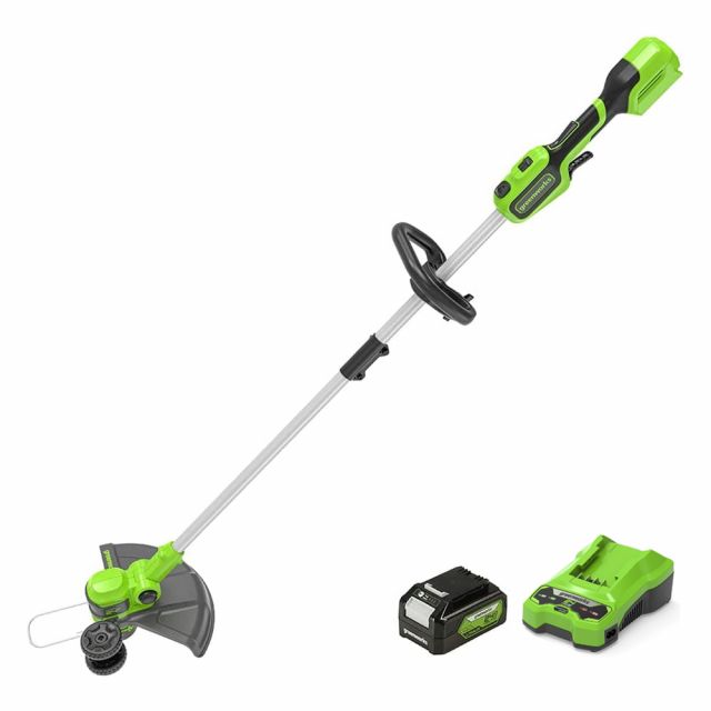 GreenWorks GD24LT33IIK4 33cm 24V Cordless Grass Trimmer / Lawn Edger (with 4Ah Battery & 2A Charger)