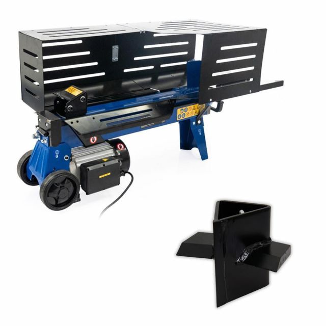 Hyundai HYLS7000HE 7 Ton Horizontal Electric Log Splitter + 1361150 4-Way Cross Wedge Kit