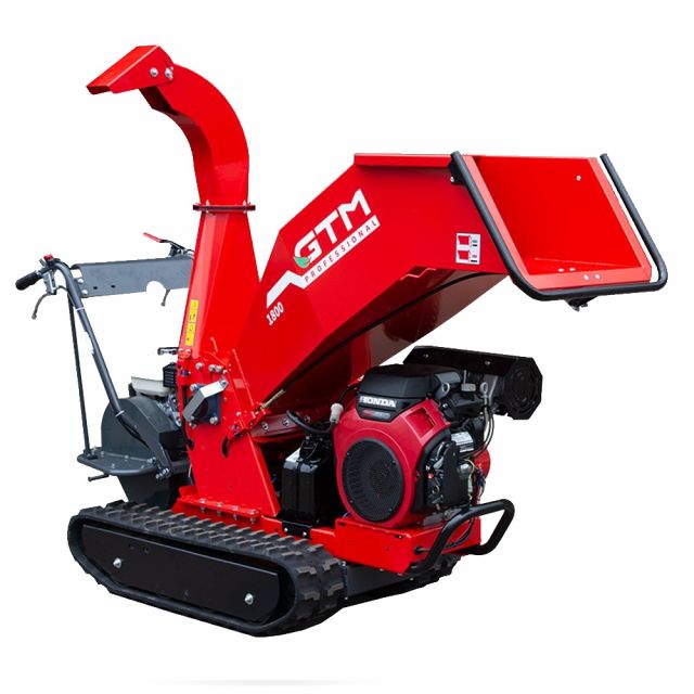 GTM Professional GTS1800R 12cm Wood Chipper on Caterpillar Tracks 