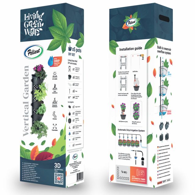 Poliext DIY Living Green Wall Set