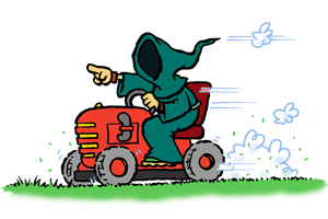 The Green Reaper Lawn Tractor Cartoon