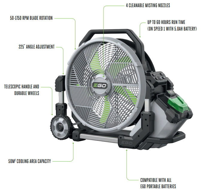 EGO Power+ FN1800E 56V Cordless Misting Fan (Bare Tool)